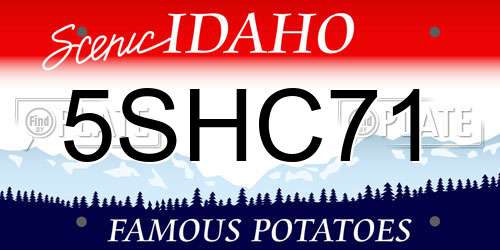 5SHC71 Idaho License Plate