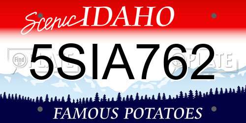 5SIA762 Idaho License Plate