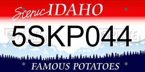 5SKP044 Idaho License Plate