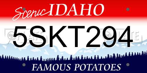 5SKT294 Idaho License Plate