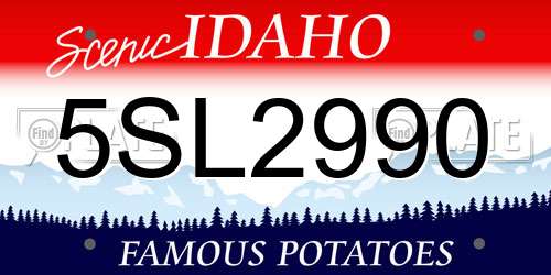 5SL2990 Idaho License Plate