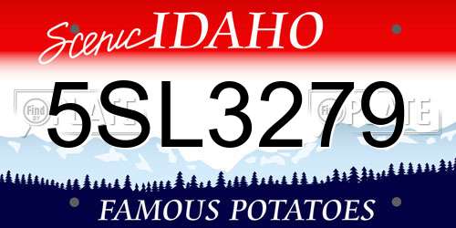 5SL3279 Idaho License Plate