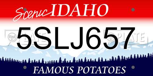 5SLJ657 Idaho License Plate