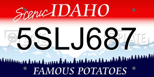 5SLJ687 Idaho License Plate