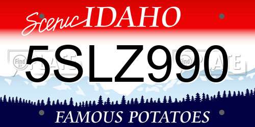 5SLZ990 Idaho License Plate