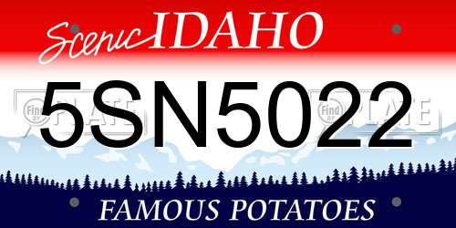 5SN5022 Idaho License Plate