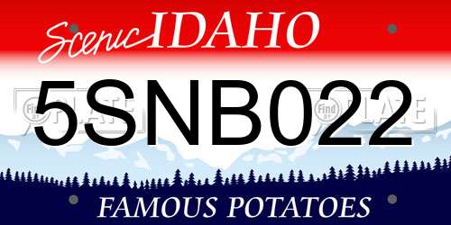 5SNB022 Idaho License Plate