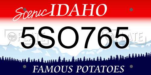 5SO765 Idaho License Plate