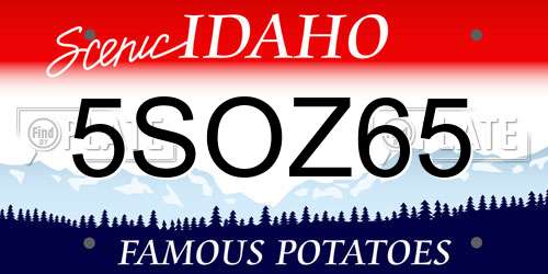 5SOZ65 Idaho License Plate