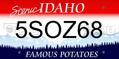 5SOZ68 Idaho License Plate