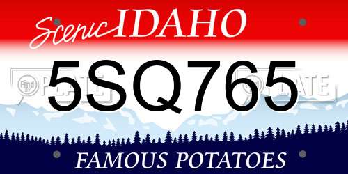 5SQ765 Idaho License Plate