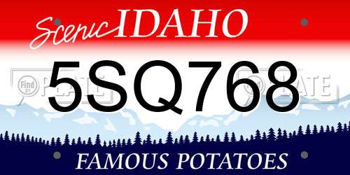 5SQ768 Idaho License Plate