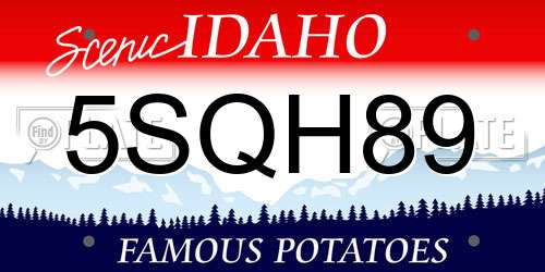 5SQH89 Idaho License Plate