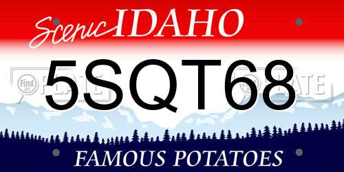 5SQT68 Idaho License Plate