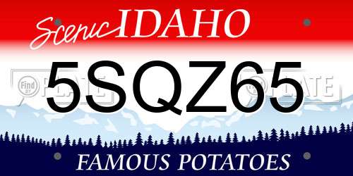 5SQZ65 Idaho License Plate