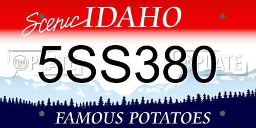 5SS380 Idaho License Plate