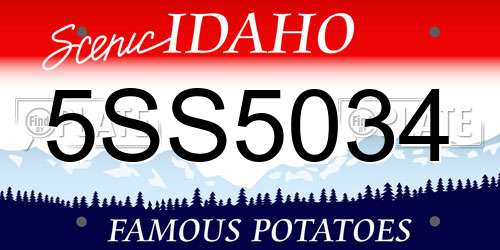 5SS5034 Idaho License Plate
