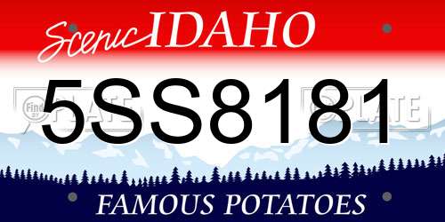 5SS8181 Idaho License Plate
