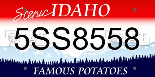 5SS8558 Idaho License Plate