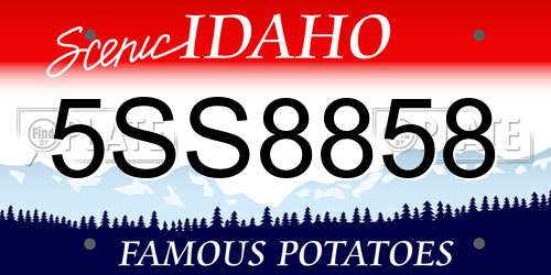 5SS8858 Idaho License Plate