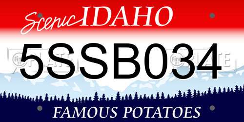 5SSB034 Idaho License Plate