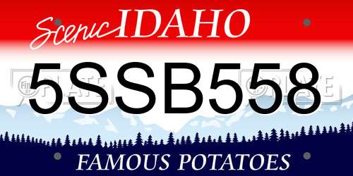 5SSB558 Idaho License Plate