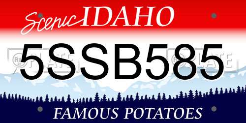5SSB585 Idaho License Plate