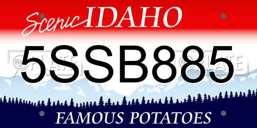5SSB885 Idaho License Plate