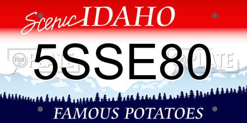 5SSE80 Idaho License Plate