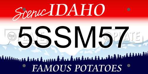 5SSM57 Idaho License Plate