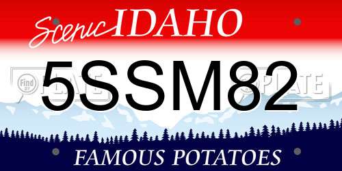 5SSM82 Idaho License Plate