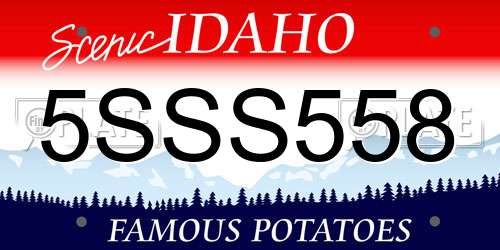 5SSS558 Idaho License Plate