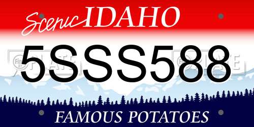 5SSS588 Idaho License Plate