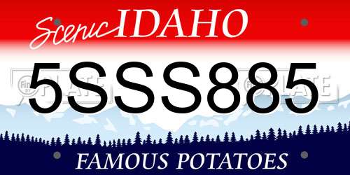 5SSS885 Idaho License Plate