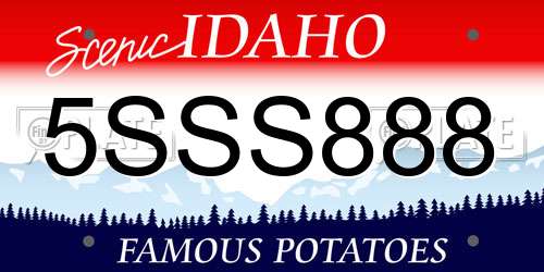5SSS888 Idaho License Plate