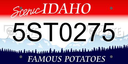 5ST0275 Idaho License Plate