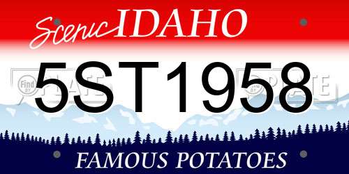5ST1958 Idaho License Plate