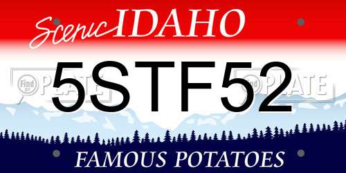 5STF52 Idaho License Plate