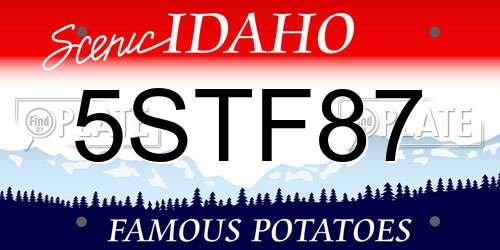 5STF87 Idaho License Plate