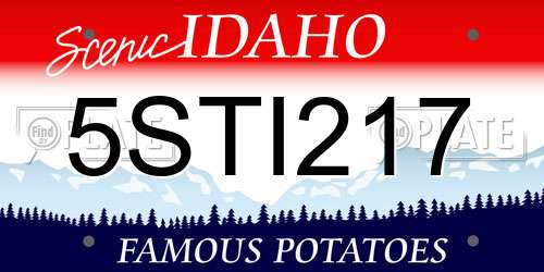 5STI217 Idaho License Plate