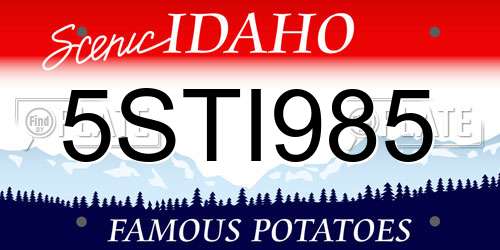 5STI985 Idaho License Plate