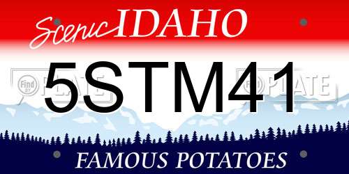 5STM41 Idaho License Plate
