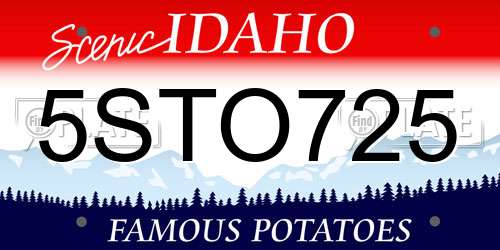 5STO725 Idaho License Plate