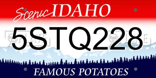 5STQ228 Idaho License Plate