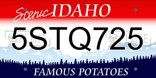 5STQ725 Idaho License Plate