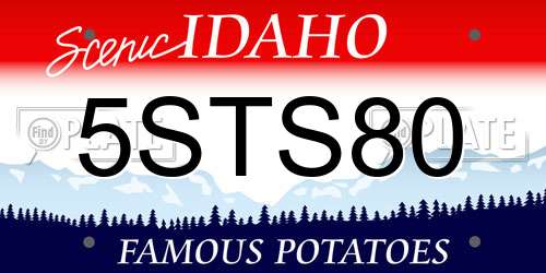5STS80 Idaho License Plate