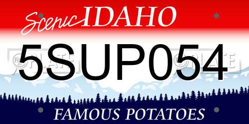 5SUP054 Idaho License Plate