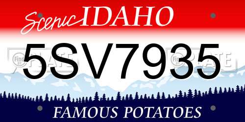 5SV7935 Idaho License Plate