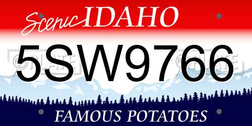 5SW9766 Idaho License Plate