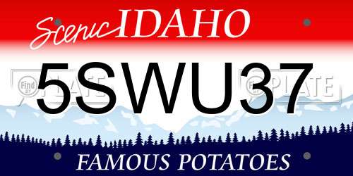 5SWU37 Idaho License Plate